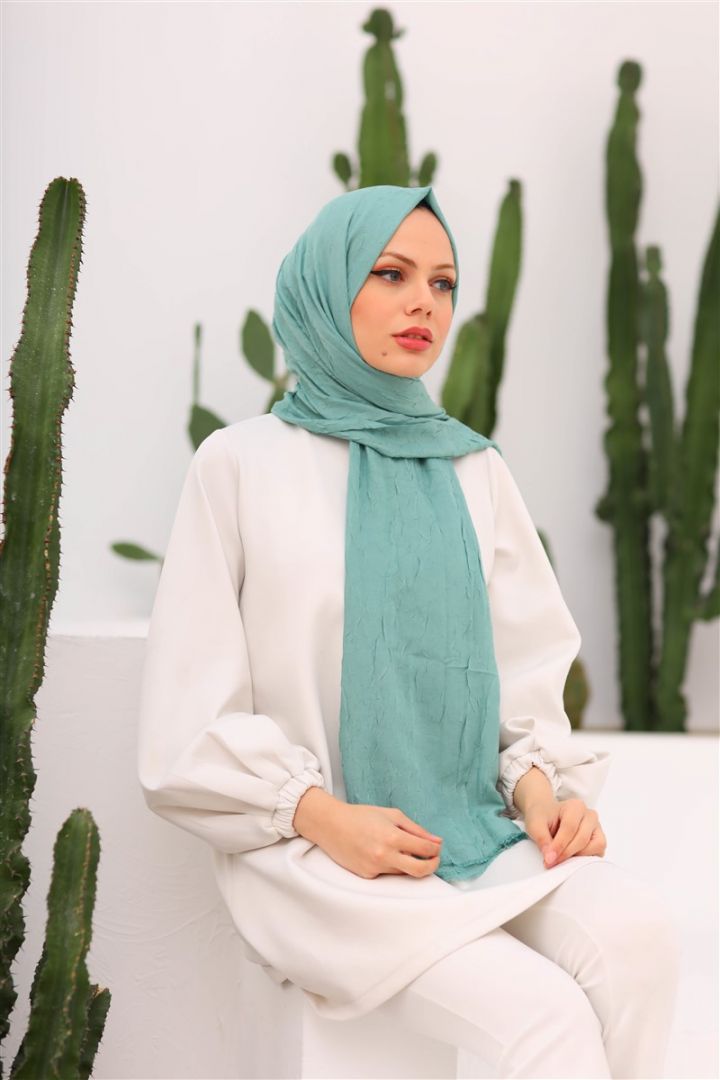 Bambu Kraş Şal Koleksiyonu  Mint Yeşili