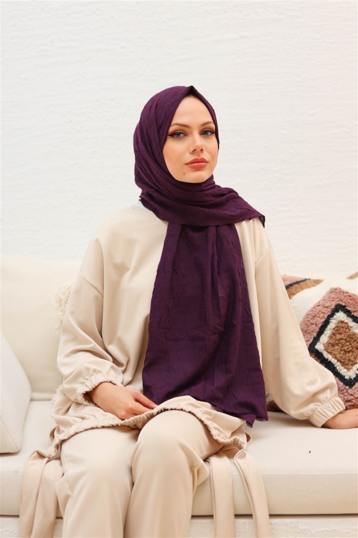 Bambu Kraş Şal Koleksiyonu Mürdüm