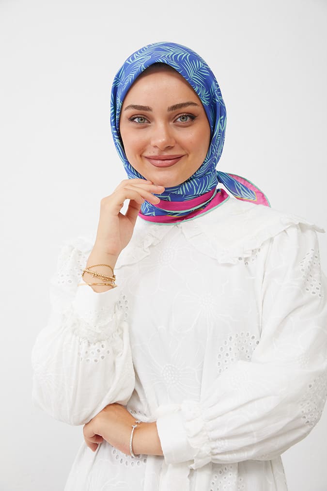 Dijital Soft Eşarp Yaprak Desen