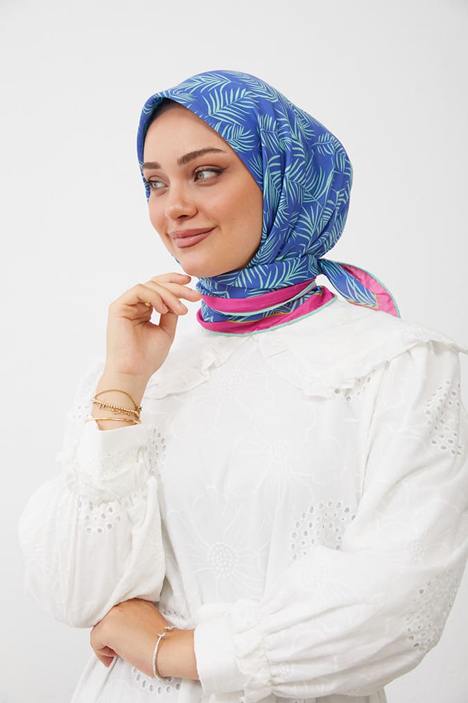 Dijital Soft Eşarp Yaprak Desen