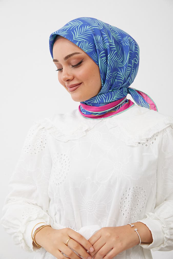 Dijital Soft Eşarp Yaprak Desen