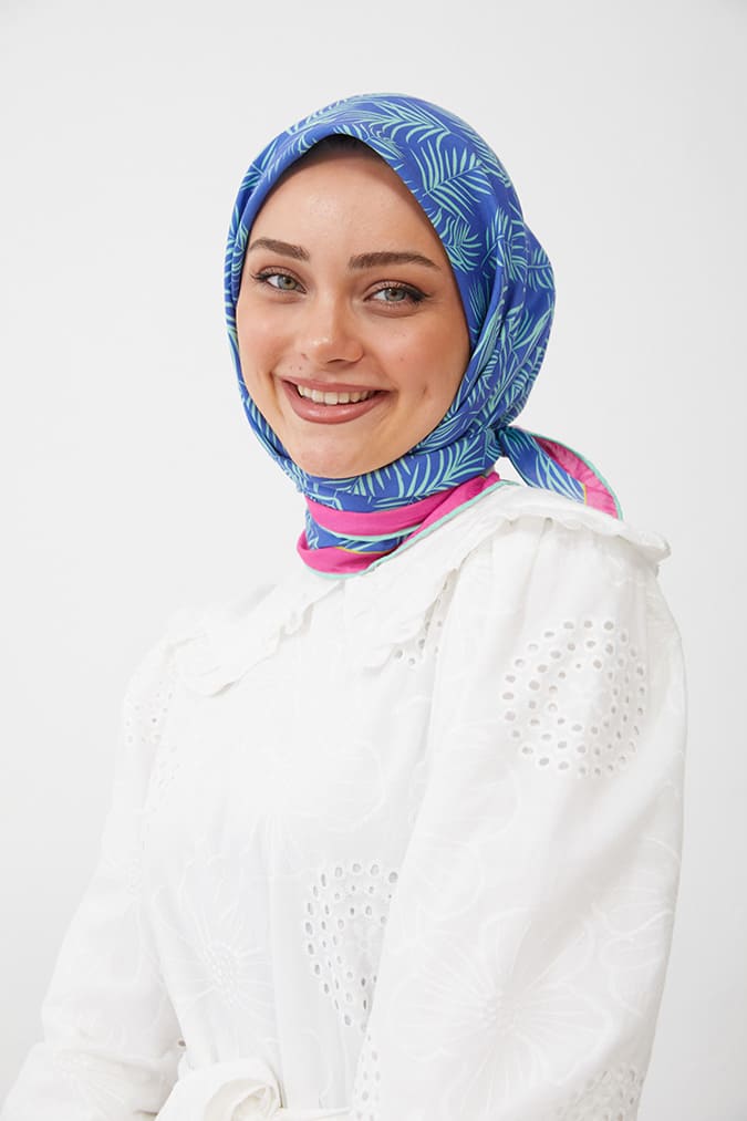Dijital Soft Eşarp Yaprak Desen