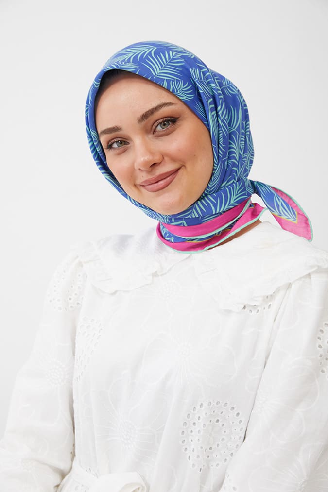 Dijital Soft Eşarp Yaprak Desen