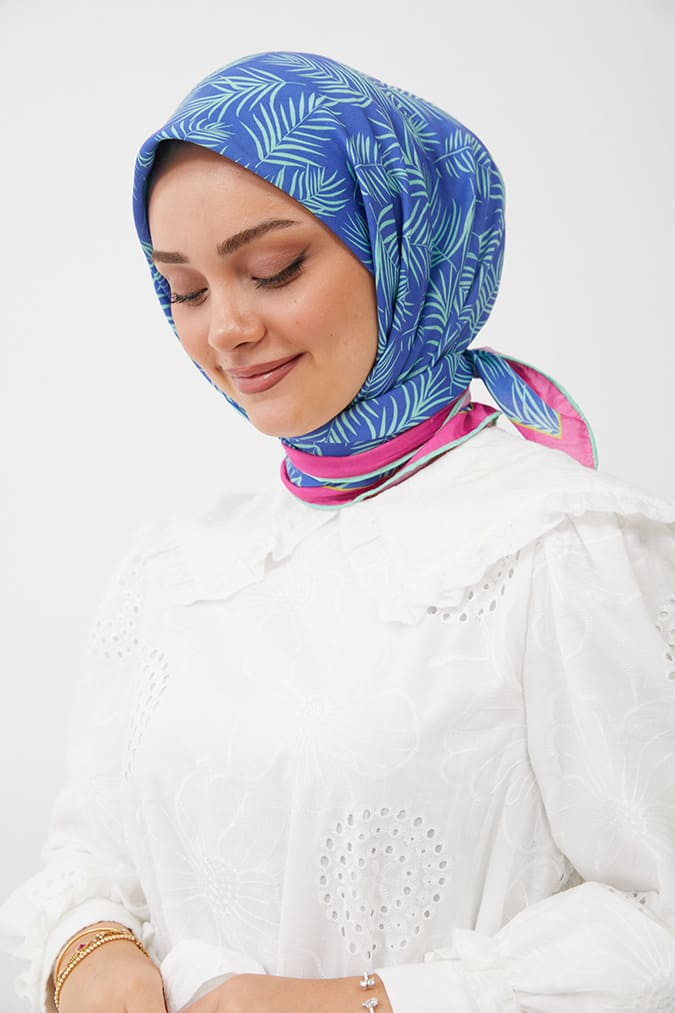Dijital Soft Eşarp Yaprak Desen