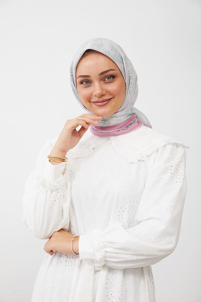 Dijital Soft Eşarp Yaprak Desen