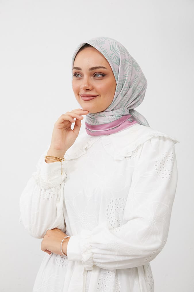 Dijital Soft Eşarp Yaprak Desen