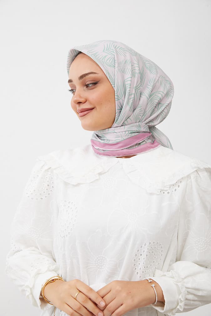 Dijital Soft Eşarp Yaprak Desen