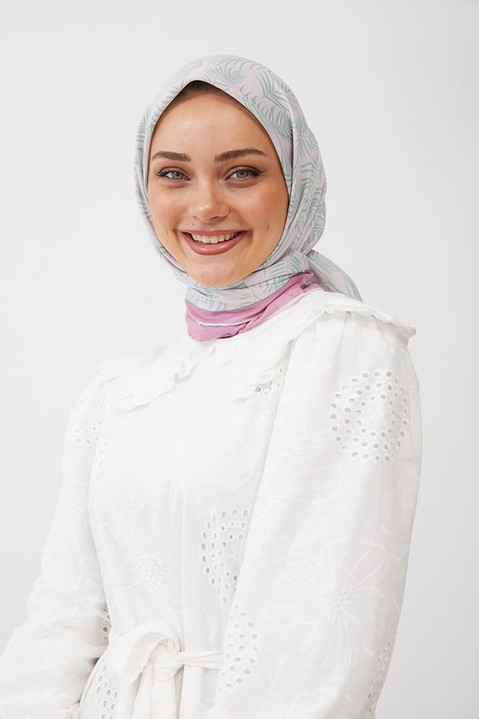 Dijital Soft Eşarp Yaprak Desen