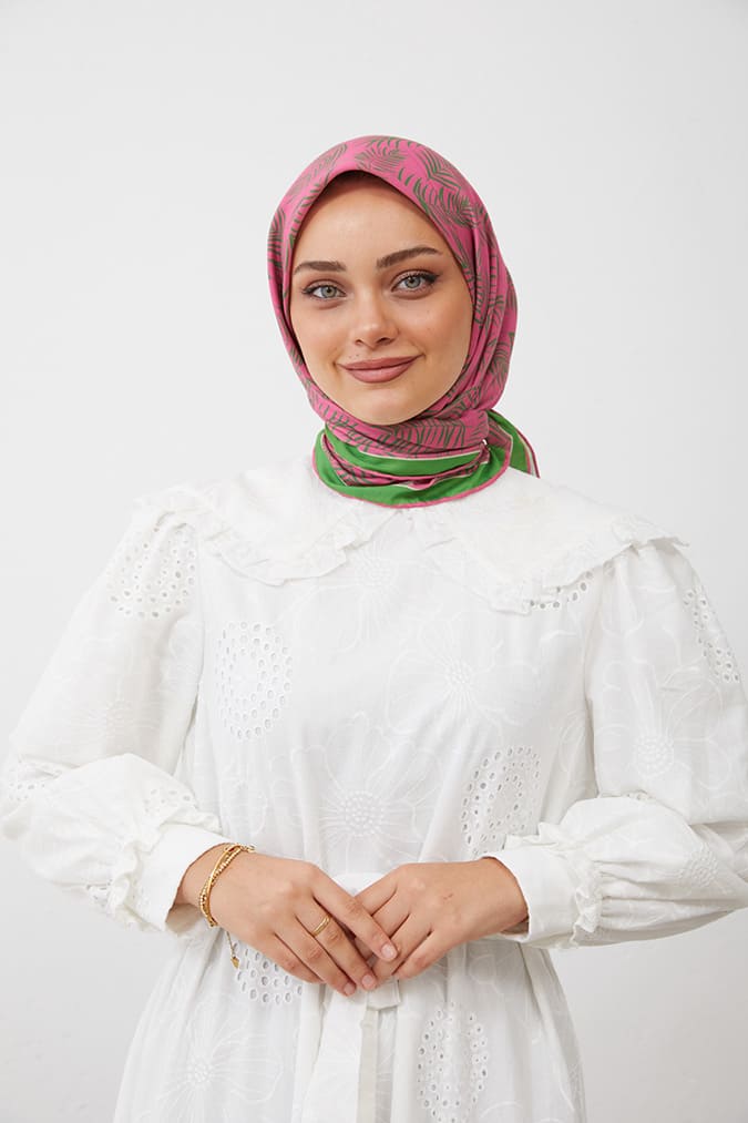 Dijital Soft Eşarp Yaprak Desen