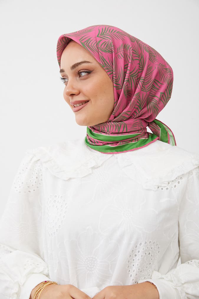 Dijital Soft Eşarp Yaprak Desen