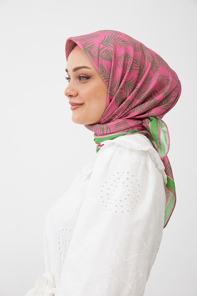 Dijital Soft Eşarp Yaprak Desen
