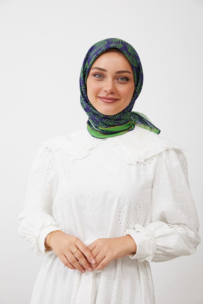 Dijital Soft Eşarp Yaprak Desen