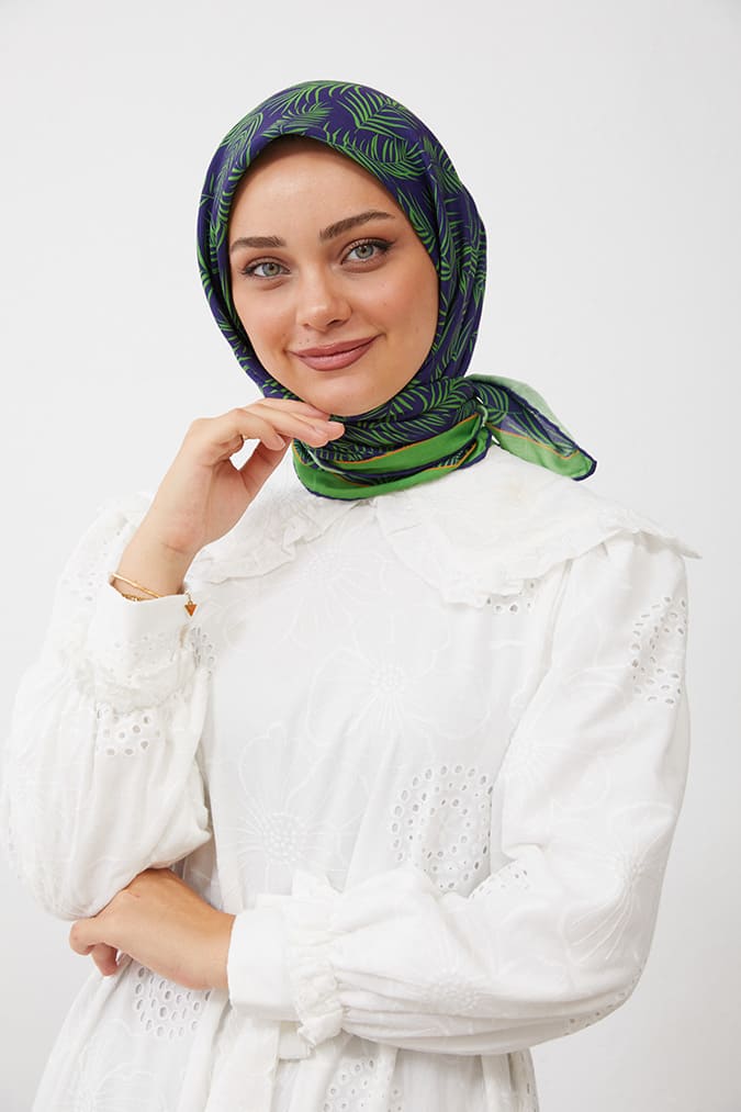 Dijital Soft Eşarp Yaprak Desen