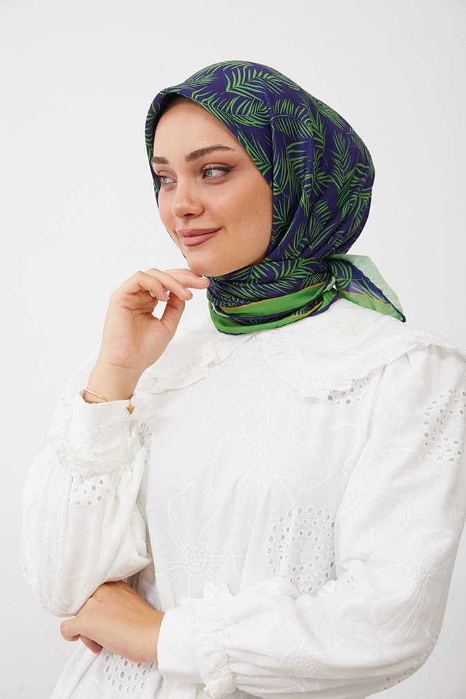 Dijital Soft Eşarp Yaprak Desen