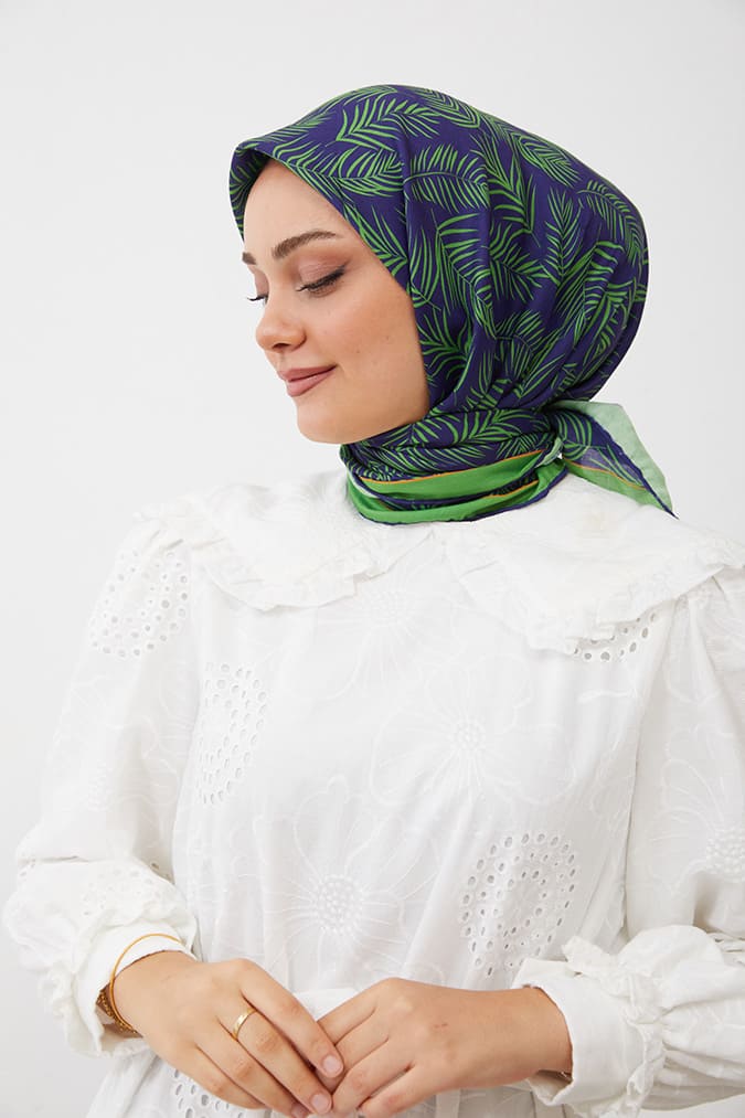 Dijital Soft Eşarp Yaprak Desen
