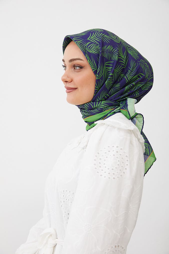 Dijital Soft Eşarp Yaprak Desen