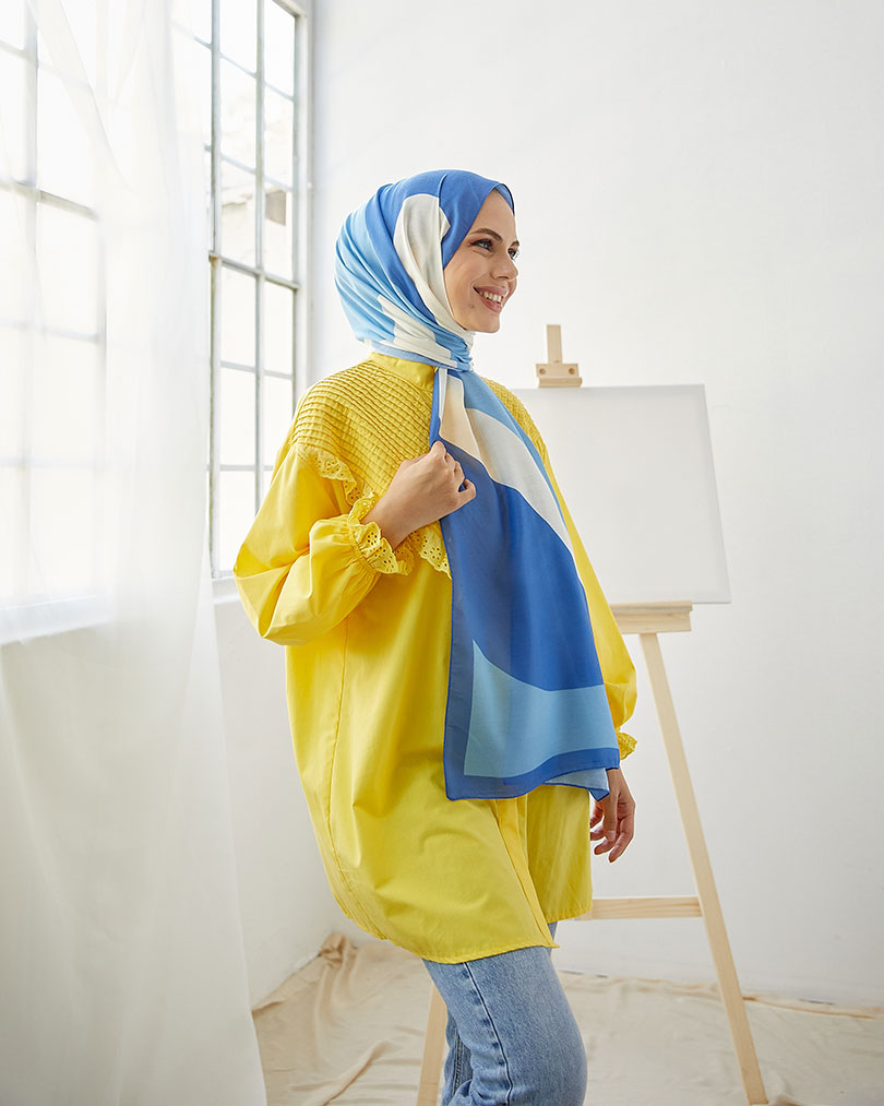 Geometrik desen Dijital Soft Şal