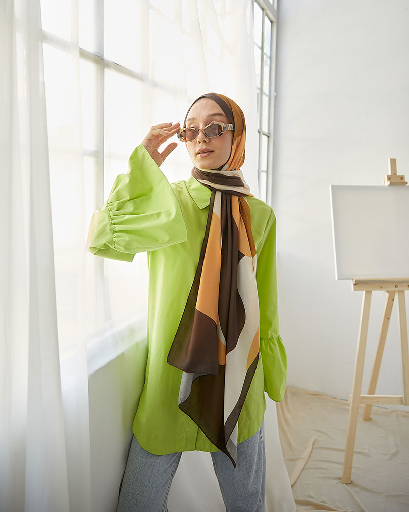 Geometrik desen Dijital Soft Şal