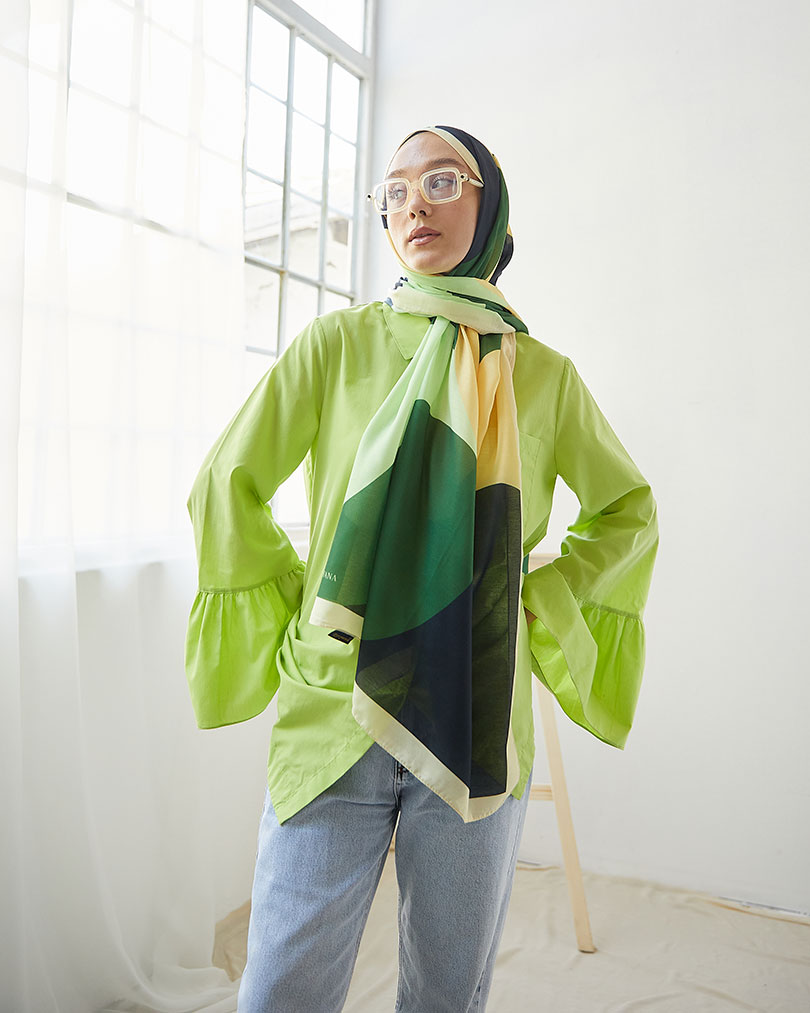 Geometrik desen Dijital Soft Şal