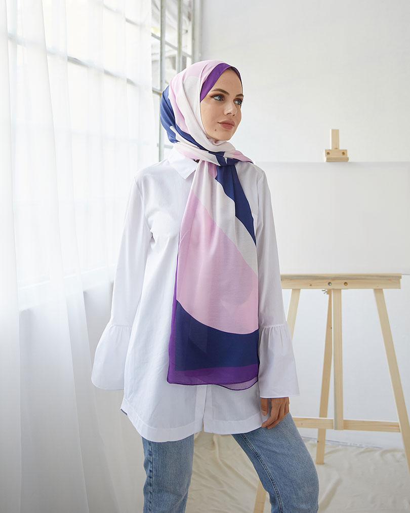 Geometrik desen Dijital Soft Şal