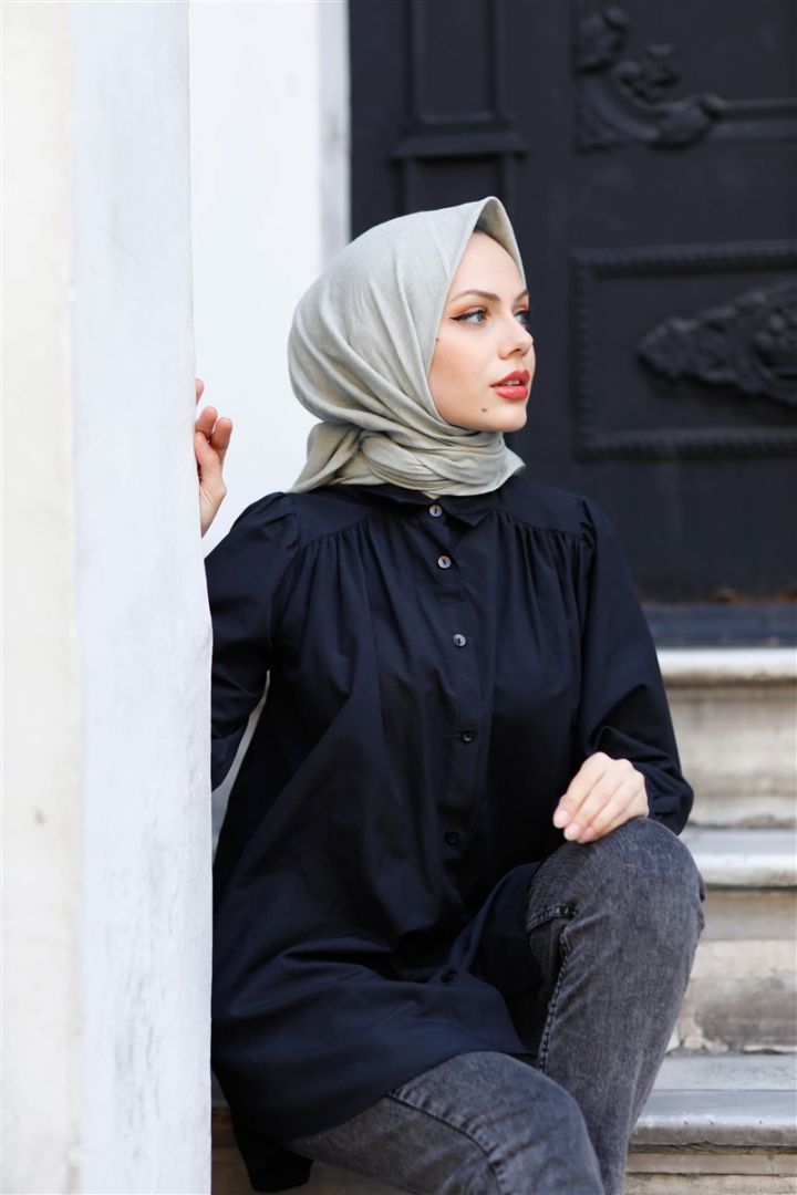 Harmony Pamuk Keten eşarp Sütlü Yeşil