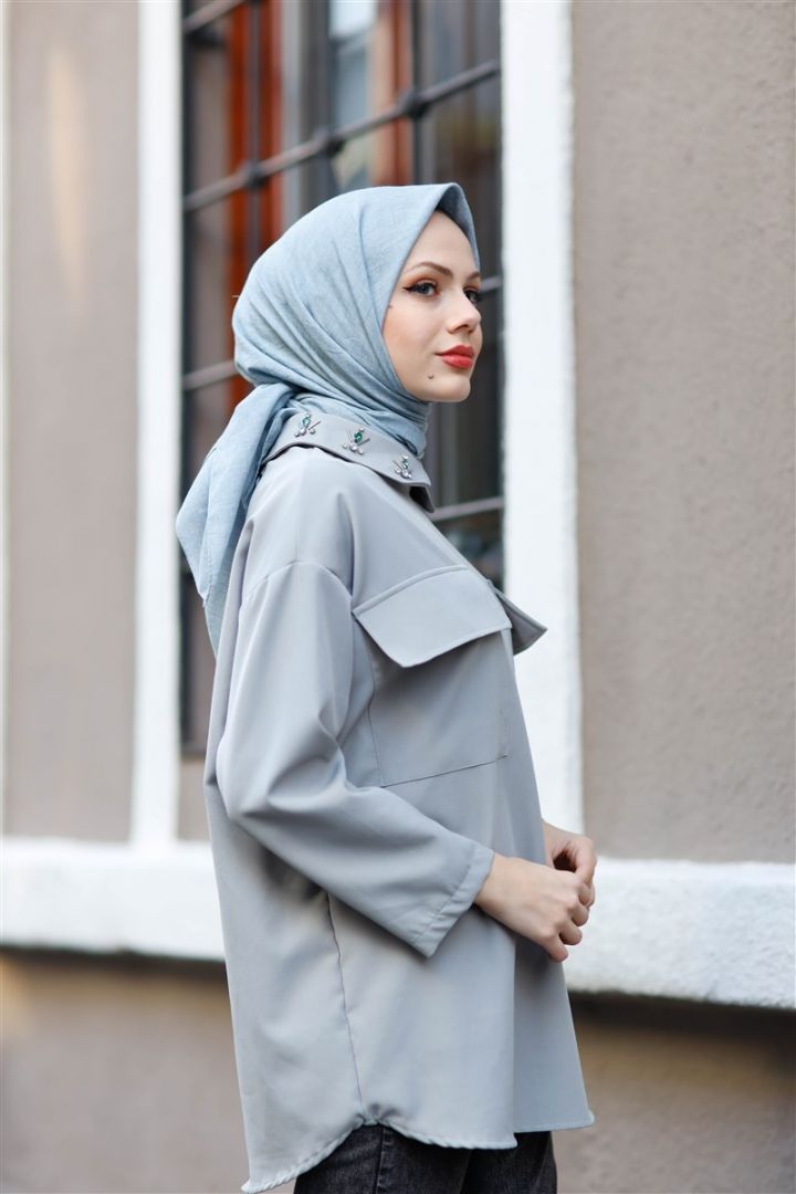 Harmony Pamuk Keten eşarp Bebe Mavisi