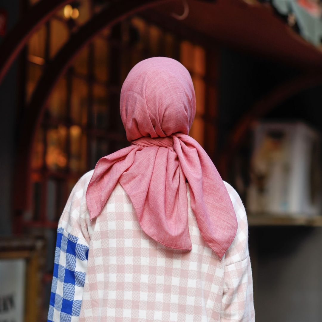 Harmony Pamuk Keten eşarp Pembe
