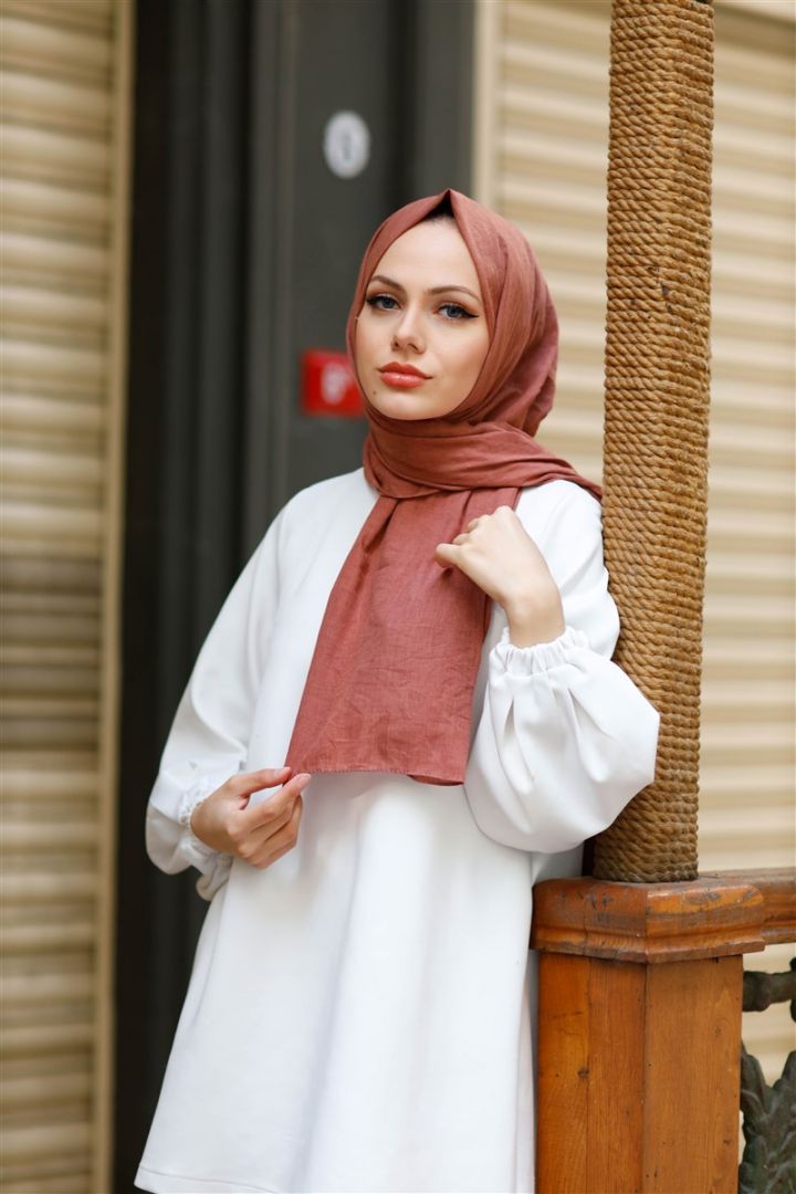 Harmony Pamuk Keten Şal Soğan Kabuğu