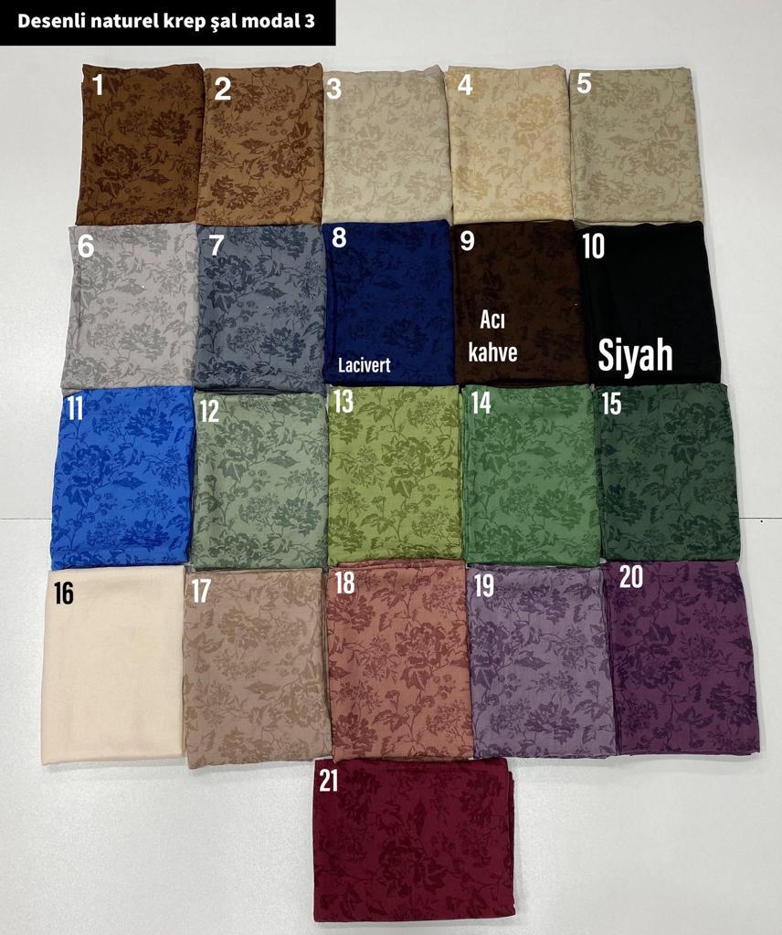 JASMİNE NATURAL KREP ÇİÇEK DESEN KARTELA