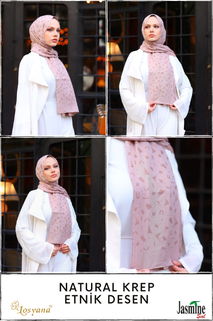 JASMİNE NATURAL KREP ETNİK DESEN
