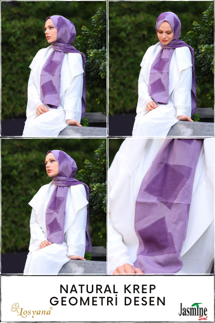 JASMİNE NATURAL KREP GEOMETRİK DESEN