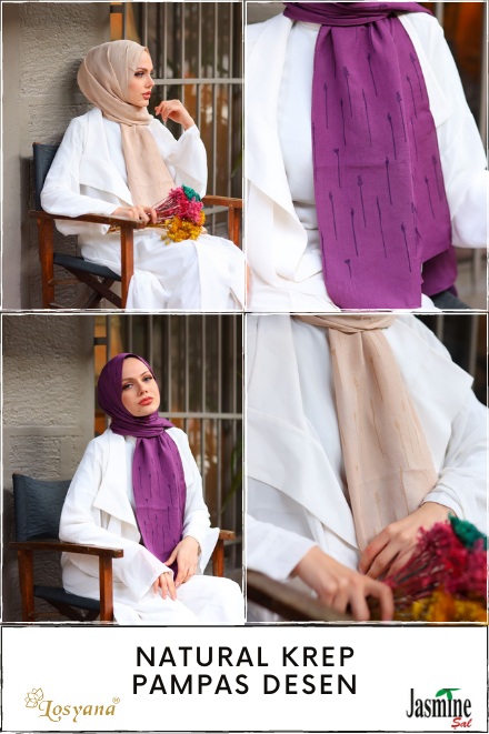 JASMİNE NATURAL KREP PAMPAS DESEN