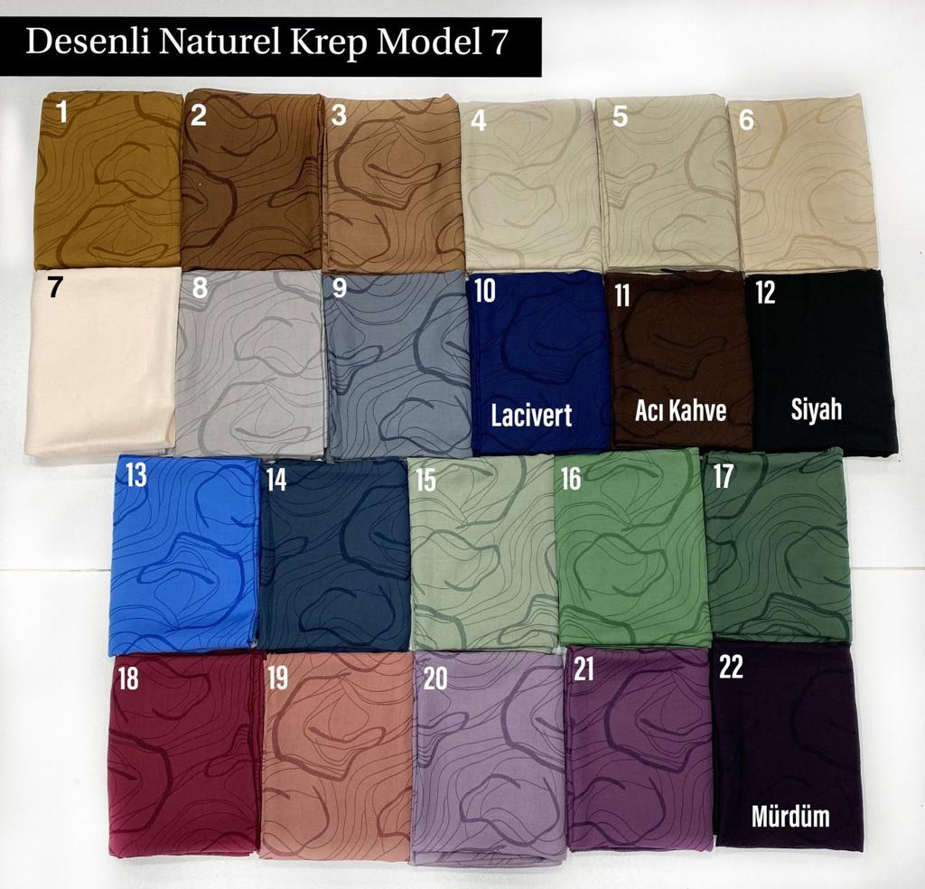 JASMİNE NATURAL KREP KARMA  DESEN KARTELA