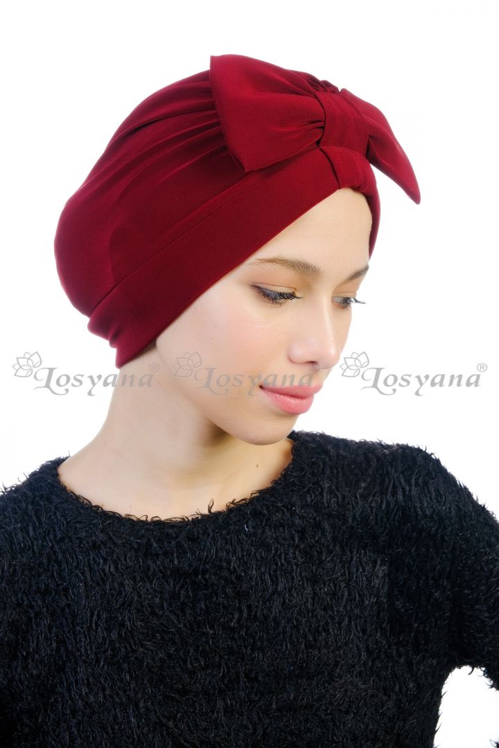 Fiyonklu Bone Açık Bordo