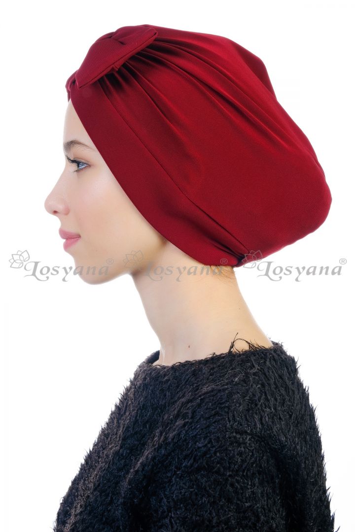 Fiyonklu Bone Açık Bordo