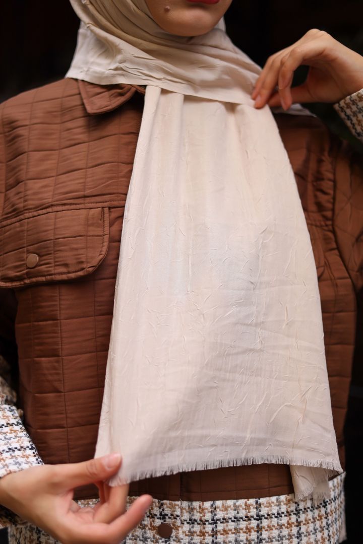 Bambu Kraş Şal Koleksiyonu  Hasır Bej